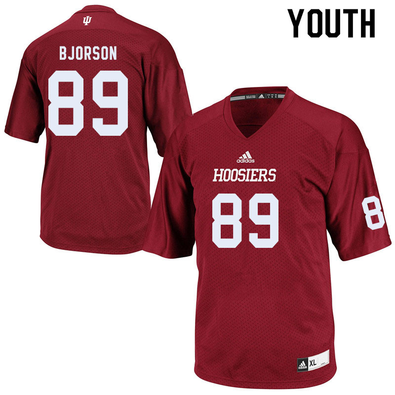 Youth #89 Matt Bjorson Indiana Hoosiers College Football Jerseys Sale-Crimson